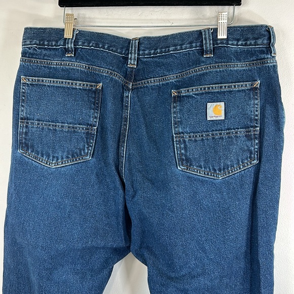 Carhartt Relaxed Fit 42x32 Straight Leg Heavy Duty Cotton Classic Denim Jeans - Picture 11 of 16